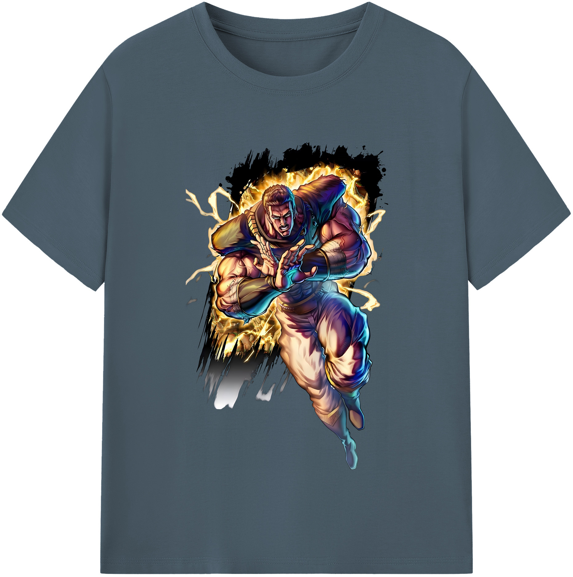 （画像用） 北斗の拳 Fist of the North Star 綿100％半袖Tシャツ（フロントプリント）